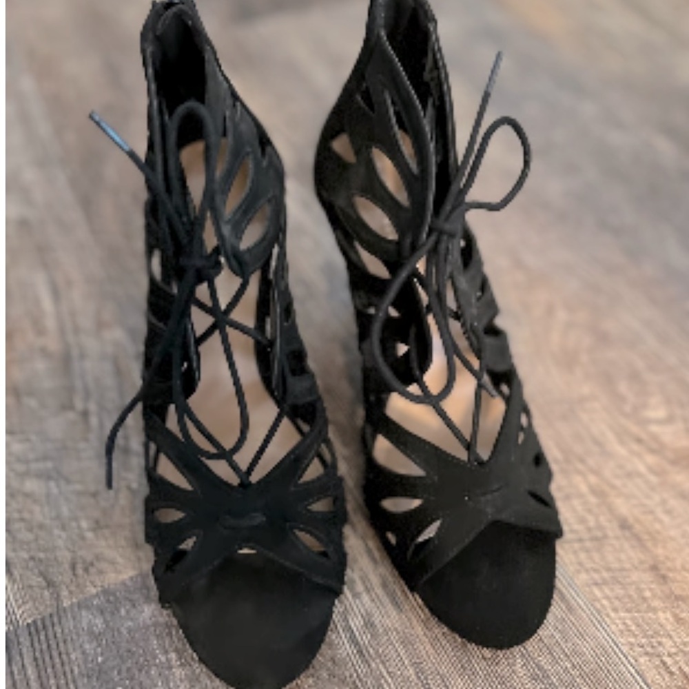 Christian Siriano Strappy Suede Pumps